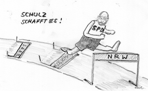 Cartoon: Schulz schafft es (medium) by kritzelcarl tagged spd,schulz