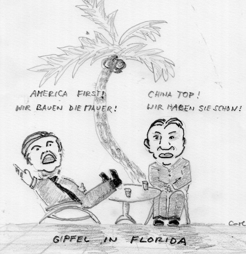 Cartoon: us-china-gipfel (medium) by kritzelcarl tagged latest,political,events