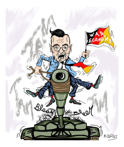 Cartoon: Boris Pistorius (medium) by vasilis dagres tagged boris,pistorius,war