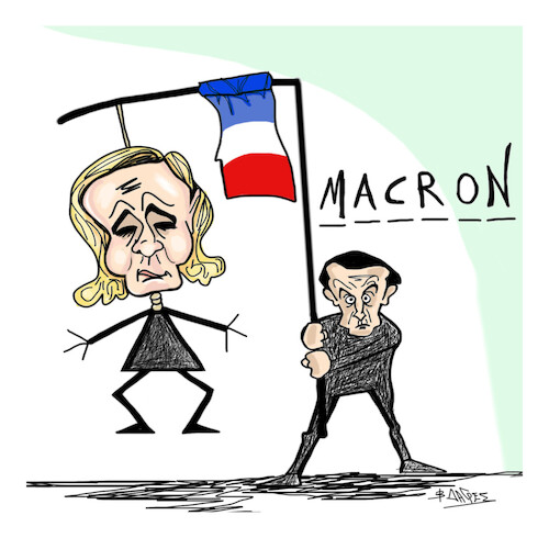 Cartoon: condemnation of lepen (medium) by vasilis dagres tagged france