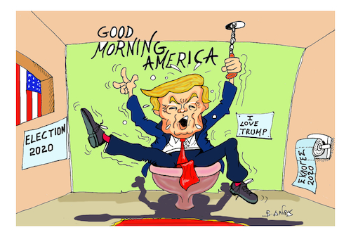 Cartoon: ELECTION USA 2020 (medium) by vasilis dagres tagged trump,usa,election