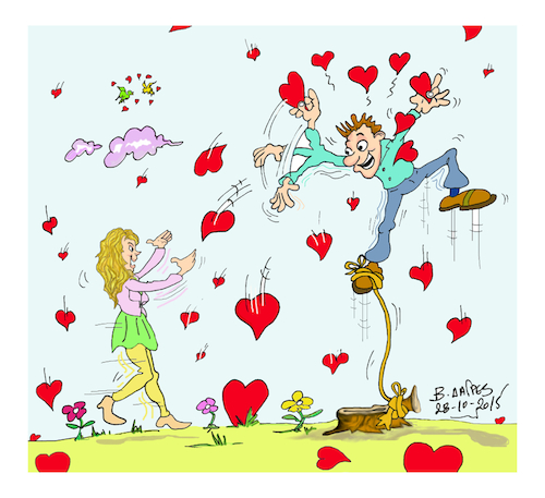 Cartoon: for lovers (medium) by vasilis dagres tagged lovers,wisdom,strength