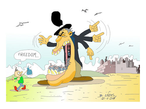 Cartoon: FREEDOM (medium) by vasilis dagres tagged humour