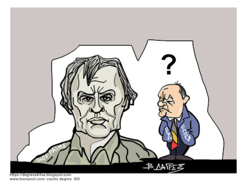 Cartoon: OLOF PALME AND OLAF SCHOLZ (medium) by vasilis dagres tagged olof,palme,olaf,scholz,germany