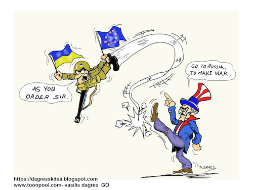 Cartoon: RUSSIA-UKRAINE war (medium) by vasilis dagres tagged russia,ukraine,war,nato