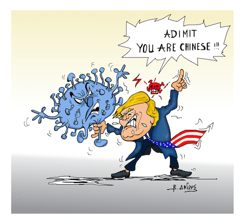 Cartoon: TRUMP COVID19 (medium) by vasilis dagres tagged trump,covid19