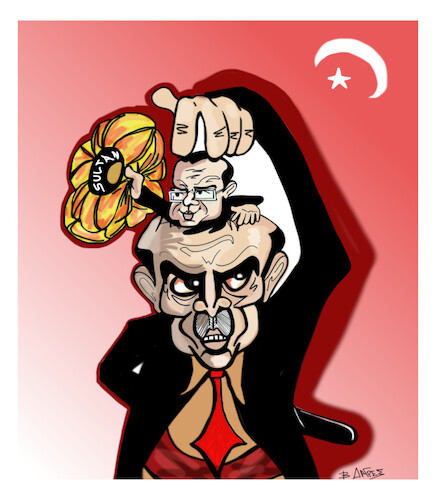 Cartoon: TURKEY (medium) by vasilis dagres tagged turkey,erdogan,imamoglu