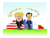 Cartoon: TRUMP AND MACRON (small) by vasilis dagres tagged trump,macron,american,france