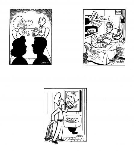 Cartoon: some financial cartoons (medium) by mwhite64 tagged financial,medical,money,school