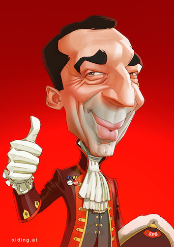 Cartoon: Christian Kern (medium) by xidingart tagged christian,kern,caricature,karikatur