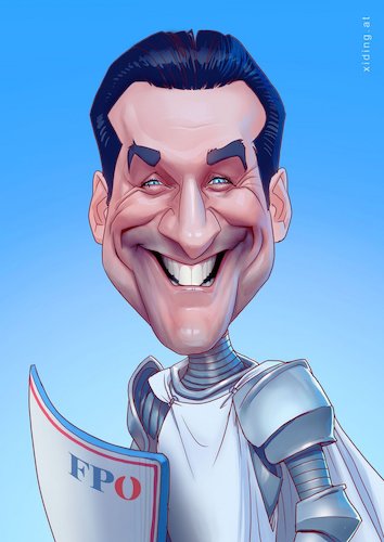 Cartoon: H.C. Strache Caricature (medium) by xidingart tagged strache,caricature,karikatur