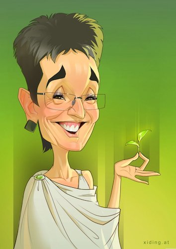 Cartoon: Ulrike Lunacek Caricature (medium) by xidingart tagged ulrike,lunacek,karikatur,caricature