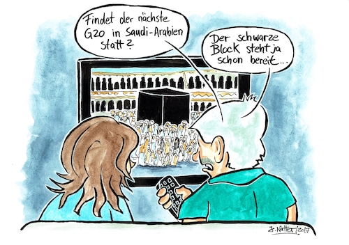 Cartoon: Schwarzer Block (medium) by Jens Natter tagged kaaba,schwarzer,block,lins,rechts,linksextremismus,karwalle,protest,islam,muslime,kaaba,schwarzer,block,lins,rechts,linksextremismus,karwalle,protest,islam,muslime