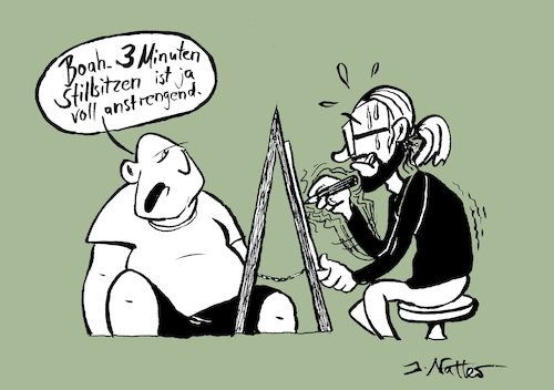 Cartoon: Stillsitzen (medium) by Jens Natter tagged kunst,zeichnen,malen,porträts,gag,witz,cartoon,comic,art,karikatur,strassenkünstler,kunst,zeichnen,malen,porträts,gag,witz,cartoon,comic,art,karikatur,strassenkünstler