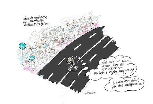 Cartoon: Verkehrsdschungel (medium) by Jens Natter tagged verkehr,strasse,straße,konflikt,hamburg,altona,stpauli,eimsbüttel,streit,probleme,autos,radfahrer,fußgänger,fahrradwege,gehweg,verkehrsregeln,verkehr,strasse,straße,konflikt,streit,probleme,autos,radfahrer,fußgänger,fahrradwege,gehweg,verkehrsregeln