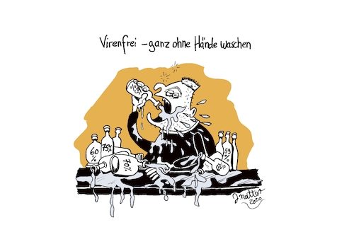 Cartoon: Virenfrei (medium) by Jens Natter tagged alkohol,corona,coronavirus,saufen,desinfektionsmittel,hamsterkäufe,hygieneregel,cartoon,comic,karikatur,jens,natter,bildernatter,alkohol,corona,coronavirus,saufen,desinfektionsmittel,hamsterkäufe,hygieneregel,cartoon,comic,karikatur,jens,natter,bildernatter