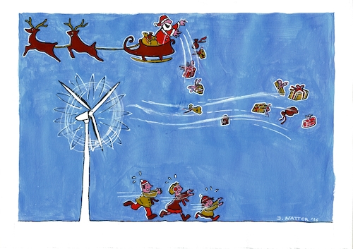 Cartoon: Weihnachtsgeschenke (medium) by Jens Natter tagged weihnachten,weihnachtsgeschenke,windrad,weihnachtskarte,cartoon,weihnachtsmann,geschenke,schnee,winter,heiligabend,weihnachten,weihnachtsgeschenke,windrad,weihnachtskarte,cartoon,weihnachtsmann,geschenke,schnee,winter,heiligabend