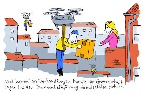 Drohnenbelieferung mit Zusteller Drohnenbelieferung mit Zusteller