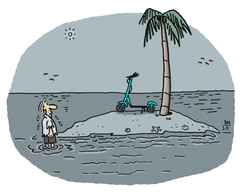 Cartoon: Always in the way (medium) by Lo Graf von Blickensdorf tagged escooter,scooter,island,joke,lonely,stranded,sos,meer,sea,caricature,lo,graf,cartoon,palm,mobile,lime,bolt,tier,voi,escooter,scooter,island,joke,lonely,stranded,sos,meer,sea,caricature,lo,graf,cartoon,palm,mobile,lime,bolt,tier,voi
