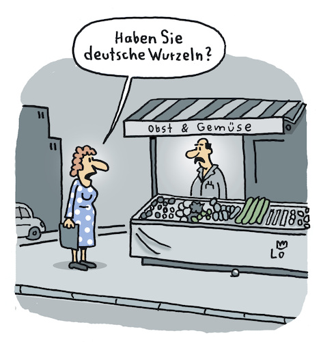 Cartoon: Beim Gemüseeinkauf (medium) by Lo Graf von Blickensdorf tagged migration,türke,araber,staatsangehörigkeit,obst,und,gemüse,markt,wochenmarkt,gemüsestand,karikatur,lo,graf,cartoon,migrationshintergrund,rassismus,gastarbeiter,zuwanderer,mitbürger,politik,gemüseeinkauf,möhren,wurzeln,migration,türke,araber,staatsangehörigkeit,obst,und,gemüse,markt,wochenmarkt,gemüsestand,karikatur,lo,graf,cartoon,migrationshintergrund,rassismus,gastarbeiter,zuwanderer,mitbürger,politik,gemüseeinkauf,möhren,wurzeln