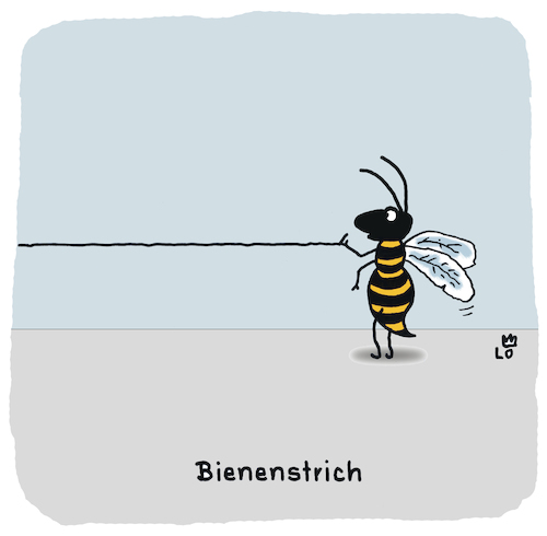 Cartoon: Bienenstrich (medium) by Lo Graf von Blickensdorf tagged gebäck,wortspiel,insekten,strich,bienenstich,bienenstrich,biene,zeichnung,natur,karikatur,lo,graf,cartoon,nahrung,politik,umwelt,beziehung,wirtschaftskrise,gebäck,wortspiel,insekten,strich,bienenstich,bienenstrich,biene,zeichnung,natur,karikatur,lo,graf,cartoon,nahrung,politik,umwelt,beziehung,wirtschaftskrise