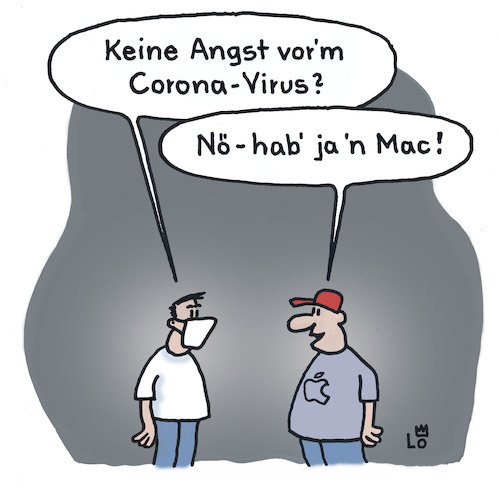 Cartoon: Corona Virus (medium) by Lo Graf von Blickensdorf tagged corona,virus,atemschutz,maske,ansteckung,pandemie,nerd,epidemie,computer,apple,mac,macintosh,computervirus,virusschutzprogramm,karikatur,lo,cartoon,angst,hamsterkauf,panik,quarantäne,medizin,corona,virus,atemschutz,maske,ansteckung,pandemie,nerd,epidemie,computer,apple,mac,macintosh,computervirus,virusschutzprogramm,karikatur,lo,cartoon,angst,hamsterkauf,panik,quarantäne,medizin