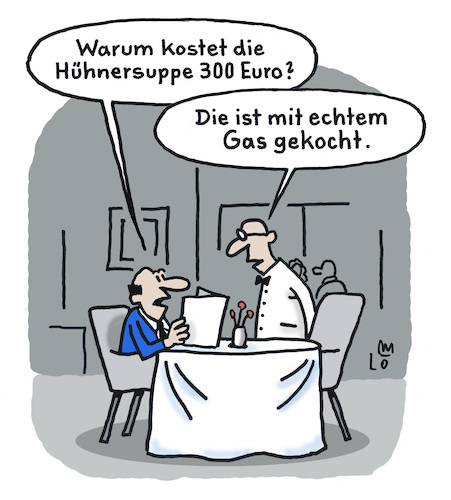 Cartoon: Delikatesse (medium) by Lo Graf von Blickensdorf tagged gasumlage,gas,energiekrise,erdgas,gasanbieter,putin,gastarif,gasversorgung,gasag,knappheit,grasprom,gaspreis,kellner,gast,restaurant,hühnersuppe,speisekarte,gaskrise,krieg,russland,ukraine,karikatur,lo,graf,cartoon,gasherd,gasumlage,gas,energiekrise,erdgas,gasanbieter,putin,gastarif,gasversorgung,gasag,knappheit,grasprom,gaspreis,kellner,gast,restaurant,hühnersuppe,speisekarte,gaskrise,krieg,russland,ukraine,karikatur,lo,graf,cartoon,gasherd