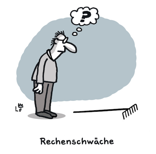 Cartoon: Dyskalkulie (medium) by Lo Graf von Blickensdorf tagged mathematik,rechnen,rechenschwäche,dyskalkulie,harke,rechen,mann,gartengerät,wortspiel,cartoon,lo,karikatur,schule,unterricht,garten,mathematik,rechnen,rechenschwäche,dyskalkulie,harke,rechen,mann,gartengerät,wortspiel,cartoon,lo,karikatur,schule,unterricht,garten