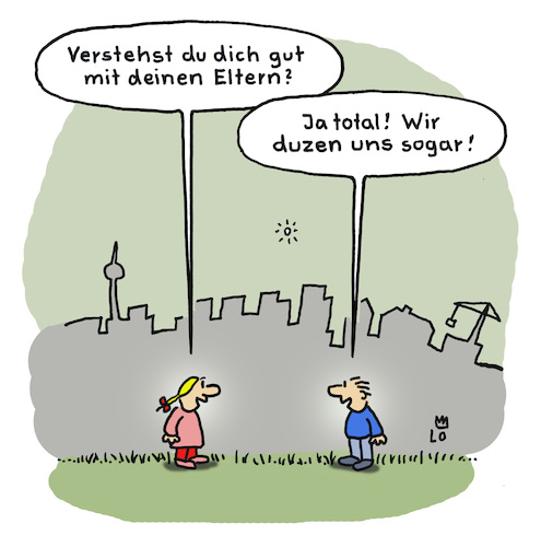 Cartoon: Eltern (medium) by Lo Graf von Blickensdorf tagged kinder,junge,mädchen,eltern,erziehung,mutter,vater,duzen,kindermund,homeschooling,kinder,junge,mädchen,eltern,erziehung,mutter,vater,duzen,kindermund,homeschooling