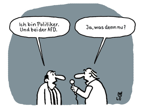 Cartoon: Entweder oder! (medium) by Lo Graf von Blickensdorf tagged politiker,interview,satire,afd,rechtsradikal,neofaschisten,politiker,interview,satire,afd,rechtsradikal,neofaschisten