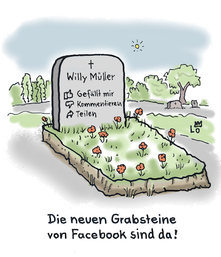 Cartoon: Facebook (medium) by Lo Graf von Blickensdorf tagged friedhof,grabstein,totensonntag,karikatur,cartoon,lo,facebook,instagram,beerdigung,tod,inschrift,kreuz,totenruhe,gefällt,mir,grabpflege,verstorbener,leiche,bestattung,soziale,medien,friedhof,grabstein,totensonntag,karikatur,cartoon,lo,beerdigung,tod,inschrift,kreuz,totenruhe,gefällt,mir,grabpflege,verstorbener,leiche,bestattung,soziale,medien