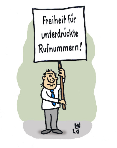 Cartoon: Freiheit (medium) by Lo Graf von Blickensdorf tagged demo,unterdrückte,rufnummer,mann,schild,demonstration,freiheit,cartoon,unterdrückung,anonym,handy,demo,unterdrückte,rufnummer,mann,schild,demonstration,freiheit,cartoon,unterdrückung,anonym,handy