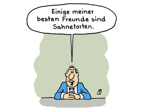 Cartoon: Freunde (medium) by Lo Graf von Blickensdorf tagged torte,kuchen,mann,konditorei,patisserie,freunde,sahnetorte,leckermäulchen,freundschaft,süßes,torte,kuchen,mann,konditorei,patisserie,freunde,sahnetorte,leckermäulchen,freundschaft,süßes