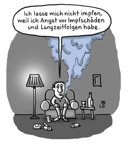 Cartoon: Impfskeptiker (medium) by Lo Graf von Blickensdorf tagged pandemie,corona,impfen,impfskeptiker,langzeitschäden,impffolgen,rauchen,alkohol,trinken,coronaleugner,zigaretten,skeptiker,nikotin,impfdepp,pandemie,corona,impfen,impfskeptiker,langzeitschäden,impffolgen,rauchen,alkohol,trinken,coronaleugner,zigaretten,skeptiker,nikotin,impfdepp