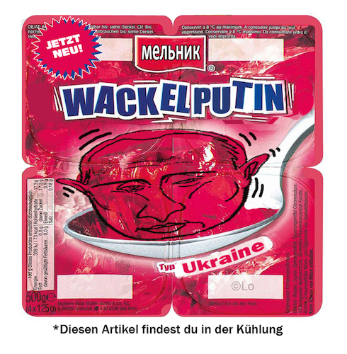 Cartoon: Jetzt neu! (medium) by Lo Graf von Blickensdorf tagged putin,neu,kühlung,wackelpudding,götterspeise,süßspeise,satire,wladimir,ukraine,krieg,russland,visionär,müller,milch,pudding,nachspeise,dessert,kühlregal,nachtisch,karikatur,ukrainekonflikt,politiker,politik,wirtschaftskrise,putin,neu,kühlung,wackelpudding,götterspeise,süßspeise,satire,wladimir,ukraine,krieg,russland,visionär,müller,milch,pudding,nachspeise,dessert,kühlregal,nachtisch,karikatur,ukrainekonflikt,politiker,politik,wirtschaftskrise