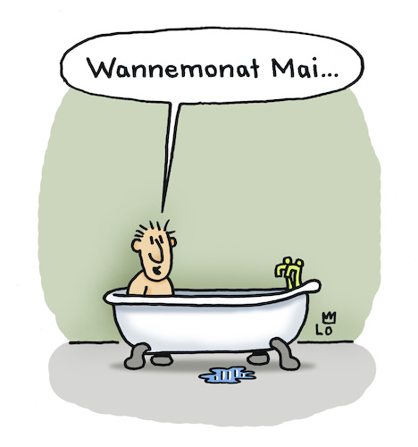 Cartoon: Körperpflege (medium) by Lo Graf von Blickensdorf tagged mai,badewanne,wanne,wonnemonat,wannenbad,waschen,karikatur,lo,cartoon,badezimmer,wortspiel,monat,mai,badewanne,wanne,wonnemonat,wannenbad,waschen,karikatur,lo,cartoon,badezimmer,wortspiel,monat