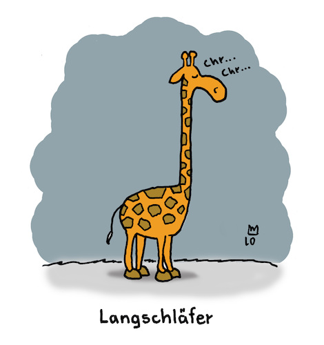 Cartoon: Langschläfer (medium) by Lo Graf von Blickensdorf tagged giraffe,langer,hals,langschläfer,tier,afrika,müde,lange,schlafen,wortspiel,giraffe,langer,hals,langschläfer,tier,afrika,müde,lange,schlafen,wortspiel