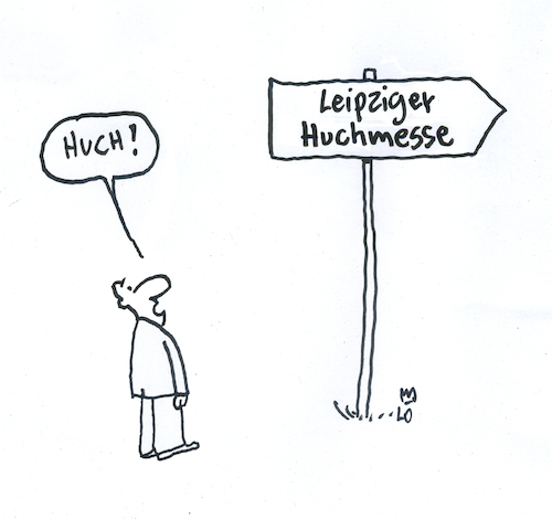 Cartoon: Leipziger Buchmesse (medium) by Lo Graf von Blickensdorf tagged messe,leipzig,buchmesse,wegweiser