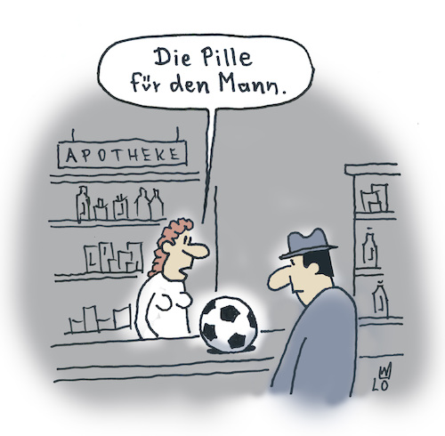 Cartoon: Männermedizin (medium) by Lo Graf von Blickensdorf tagged wm,fußball,weltmeisterschaft,apotheke,mann,frau,medizin,ball,sport,spieler,tor,wm,fußball,weltmeisterschaft,apotheke,mann,frau,medizin,ball,sport,spieler,tor