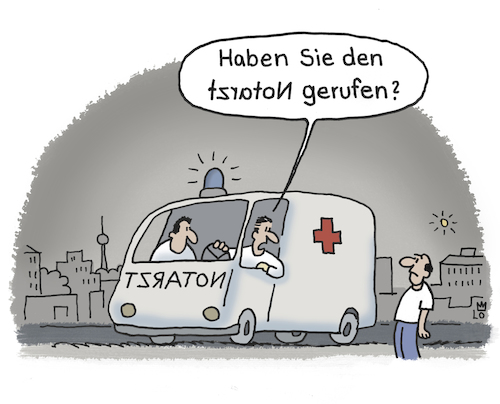 Cartoon: Notarzteinsatz (medium) by Lo Graf von Blickensdorf tagged notarzt,112,feuerwehr,krankenwagen,sanitäter,arzt,doktor,unfall,einsatz,cartoon,lo,notfall,verletzte,notarzt,112,feuerwehr,krankenwagen,sanitäter,arzt,doktor,unfall,einsatz,cartoon,lo,notfall,verletzte