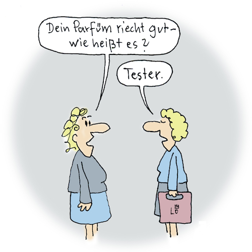 Cartoon: Parfüm (medium) by Lo Graf von Blickensdorf tagged parfüm,tester,frauen,kosmetik,duft,parfüm,tester,frauen,kosmetik,duft