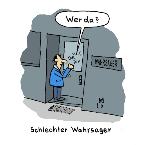 Cartoon: Schlechter Wahrsager (medium) by Lo Graf von Blickensdorf tagged hellseher,wahrsager,esoterik,vorraussage,zukunft,anklopfen,mann,merkel,scholz,baerbock,schlecht,versager,cartoon,lo,karikatur,hellseher,wahrsager,esoterik,vorraussage,zukunft,anklopfen,mann,merkel,scholz,baerbock,schlecht,versager,cartoon,lo,karikatur