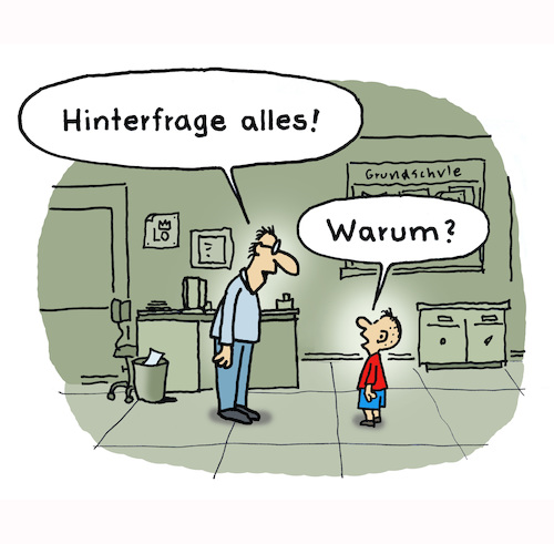 Cartoon: Schule (medium) by Lo Graf von Blickensdorf tagged warum,hinterfragen,kind,junge,schule,lehrer,widerspruch,lernen,unterricht,karikatur,lo,cartoon,krise,querdenker,warum,hinterfragen,kind,junge,schule,lehrer,widerspruch,lernen,unterricht,karikatur,lo,cartoon,krise,querdenker