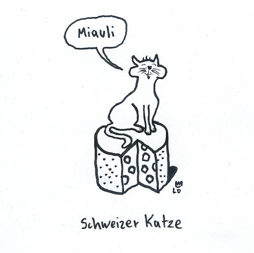 Cartoon: Schweizer Katze (medium) by Lo Graf von Blickensdorf tagged katze,schweiz,miau,käse,katze,schweiz,miau,käse