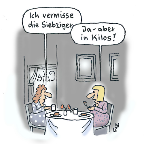 Cartoon: Sehnsucht (medium) by Lo Graf von Blickensdorf tagged 70s,siebziger,jahre,seventies,fastenzeit,diät,körpergewicht,kilos,abnehmen,übergewicht,frauen,gesellschaft,freundin,schöne,zeiten,cafe,vergangene,70s,siebziger,jahre,seventies,diät,körpergewicht,kilos,abnehmen,übergewicht,frauen,gesellschaft,freundin,schöne,zeiten,cafe,vergangene