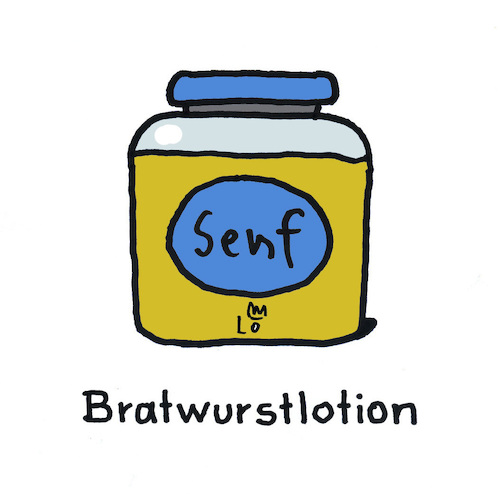 Cartoon: Senf (medium) by Lo Graf von Blickensdorf tagged bratwurst,bockwurst,senf,grillzeit,grillen,imbiss,wurst,wortspiel