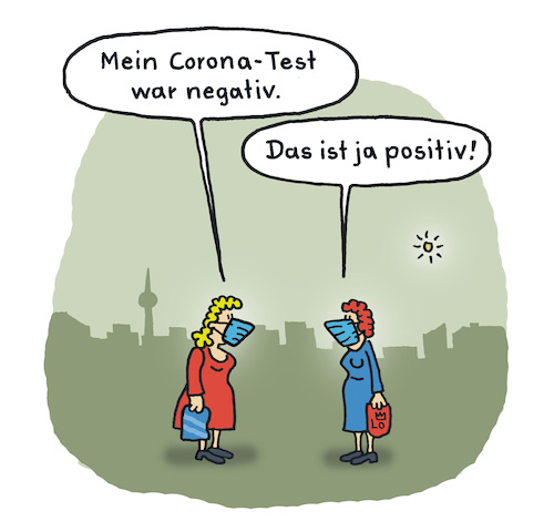 Cartoon: Test (medium) by Lo Graf von Blickensdorf tagged corona,test,covid19,impfung,positiv,negativ,frau,krise,pandemie,straße,berlin,begegnung,hausfrau,deztschland,familie,gesunheit,gesundheitsamt,medizin,virus,virulogeo,corona,test,covid19,impfung,positiv,negativ,frau,krise,pandemie,straße,berlin,begegnung,hausfrau,deztschland,familie,gesunheit,gesundheitsamt,medizin,virus,virulogeo