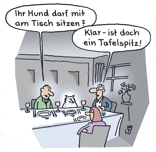 Cartoon: Tischmanieren (medium) by Lo Graf von Blickensdorf tagged besuch,tafel,spitz,gäste,gast,tafelspitz,zu,hause,hund,karikatur,cartoon,lo,wortspiel,mann,frau,nahrung,esszimmer,besuch,tafel,spitz,gäste,gast,tafelspitz,zu,hause,hund,karikatur,cartoon,lo,wortspiel,mann,frau,nahrung,esszimmer