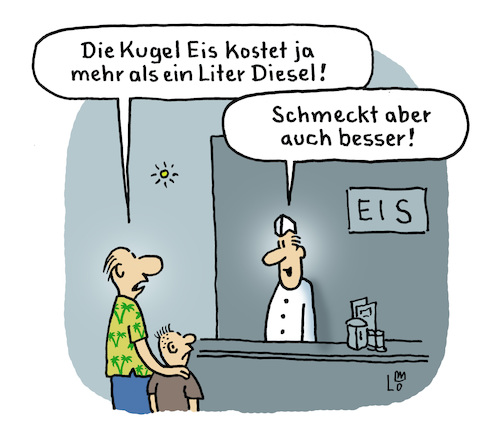 Cartoon: Verkaufsargument (medium) by Lo Graf von Blickensdorf tagged vater,sohn,eis,laden,verkäufer,diesel,finanzkrise,gesellschaft,freizeit,karikatur,lo,graf,cartoon,wirtschaftskrise,inflation,geld,kugel,teuer,verkaufsargument,mann,vater,sohn,eis,laden,verkäufer,diesel,finanzkrise,gesellschaft,freizeit,karikatur,lo,graf,cartoon,wirtschaftskrise,inflation,geld,kugel,teuer,verkaufsargument,mann