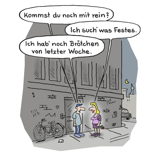 Cartoon: Vor der Haustür (medium) by Lo Graf von Blickensdorf tagged blinddate,verabredung,tinder,flirt,mann,frau,beziehung,paar,nacht,hauszür,liebe,karikatur,cartoon,lo,pärchen,blinddate,verabredung,tinder,flirt,mann,frau,beziehung,paar,nacht,hauszür,liebe,sex,karikatur,cartoon,lo,pärchen